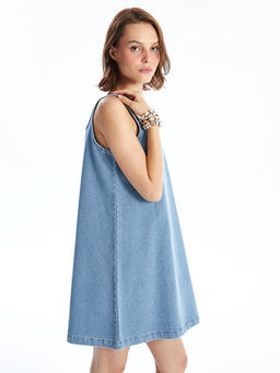 Kad?n U Yaka D?z Jean Elbise