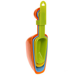 Цена за 2 шт. Совок для сыпучих продуктов в наборе 4шт(60мл,80мл,120мл,235мл),микс цветов