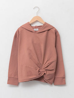 Kap??onlu Basic Uzun Kollu K?z ?ocuk Sweatshirt