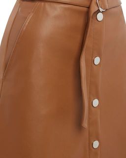 Кожаная юбка горчичного оттенка - Incity фото 4