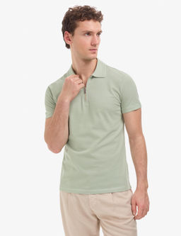 _a_la Slim Fit %100 Pamuk K_vr_lmaz Polo Yaka Basic Ti__rt