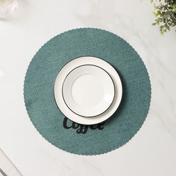 Набор салфеток сервировочных Доляна Coffee, 4 шт, d=37 см, цвет бирюзовый  фото 5