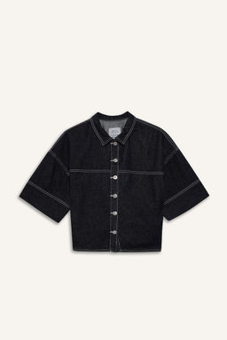 %100 Pamuk D__meli Denim Ceket K_z _ocuk