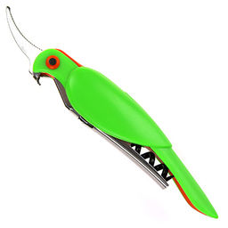 Штопор-открывалка металлический Ара с пилой, в пластмассовом корпусе, 12,3х2,5х2см, на картоне (Китай)