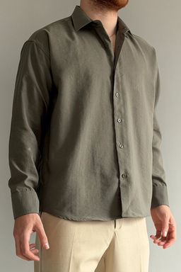 Haki Regular Fit Mevsimlik Erkek Gomlek TMNSS26GO00005