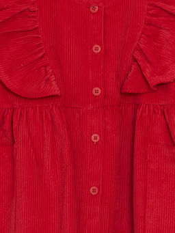 Bisiklet Yaka Kadife K?z ?ocuk Elbise