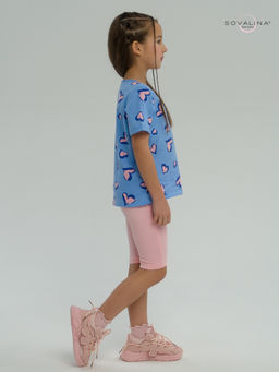 Костюм Актив розовые сердечки на голубом-розовый - Sovalina фото 20