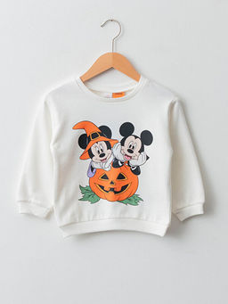 Bisiklet Yaka Uzun Kollu Disney Bask?l? K?z Bebek Sweatshirt