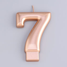 Цена за 3 шт. Свеча для торта «Европейская ГИГАНТ», цифра 7, 7 см, розовое золото