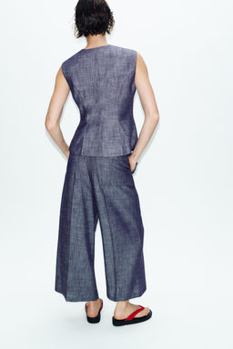 PANTAL?N CULOTTE TIRO ALTO SET / ?ndigo