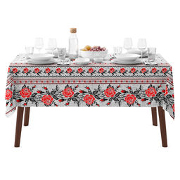 Скатерть 200х145см Розовое утро, длина стола до 160см, на 6-8 персон, хлопок Оптима 171г/м2, упаковка классическая 28х41см, Домашняя мода (Россия)