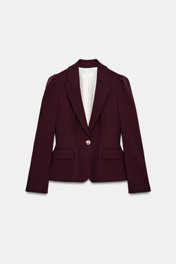 BLAZER ENTALLADA HOMBROS MARCADOS / Burgundy - Zara фото 9