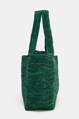 BOLSO SHOPPER RAFIA / Verde - Zara фото 5