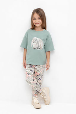 КР 400536/светлый жемчуг,летний сад брюки для дев