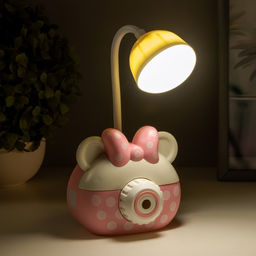 Лампа настольная RISALUX «Гамми», LED, 2 режима, 2 Вт, USB, точилка, розовый, 11.7×7×12 см
