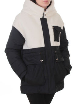 7716 BLACK/WHITE Куртка зимняя женская (150 гр. синтепон)