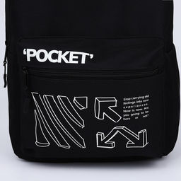 Рюкзак молодёжный Black, 29х12х37, отд на молнии, н/карман, чёрный - Nazamok фото 4