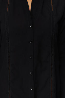 Siyah Dokuma Serit Aksesuarl? %100 Pamuklu Plaj Gomlegi TBESS24GO00006 - Trendyolmilla фото 6