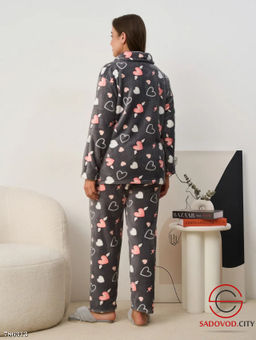 Женская пижама теплая с принтом - Bruno фото 4