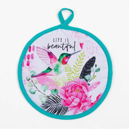 Набор кухонный «Love your live»: варежка-прихватка 20×28 см, прихватка 17×17 см, 35% х/л, 65% п/э