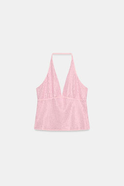 TOP HALTER BRILLOS / Rosa medio - Zara фото 4