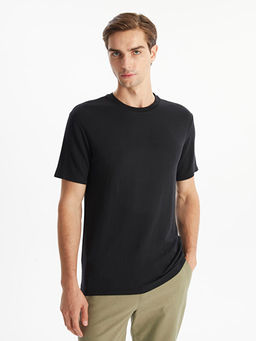 Bisiklet Yaka K?sa Kollu Erkek Dokulu Ti??rt