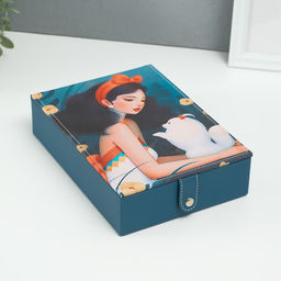 Шкатулка для украшений «Девушка со шпицем», с зеркалом, искусственная кожа, 15×21.5×5.5 см