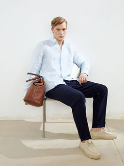 Slim Fit Uzun Kollu %100 Keten Erkek G?mlek