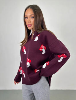 K13005 Джемпер (вязаный трикотаж) СЛИВОВЫЙ