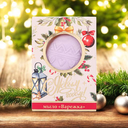Новогоднее мыло фигурное «Варежка» в картонной коробочке, 60 г