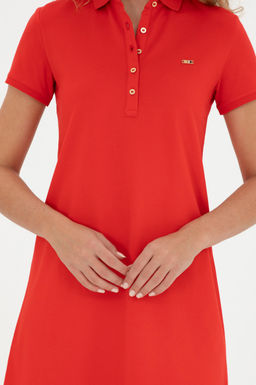 Женское красное трикотажное платье - U.s. polo assn фото 20