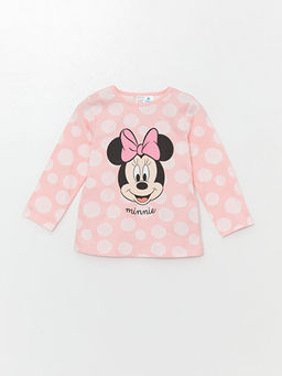 Bisiklet Yaka Uzun Kollu Minnie Mouse Bask?l? K?z Bebek Pijama Tak?m? - Waikiki фото 2