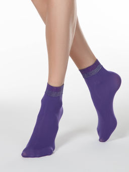 Цена за 2 пары. Носки Классические CONTE FANTASY silver-violet