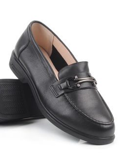 03-DEB16-1 BLACK Лоферы женские (натуральная кожа)