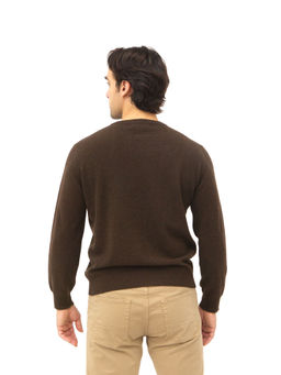 Джемпер из пуха яка 1001 темно-коричневый