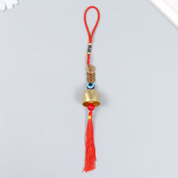 Цена за 2 шт. Колокольчик металл От сглаза 1 колокол+3 монетки 18 см