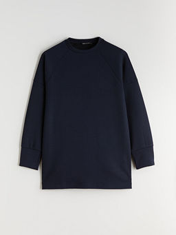 Bisiklet Yaka Oversize Kad?n Sweatshirt Tunik