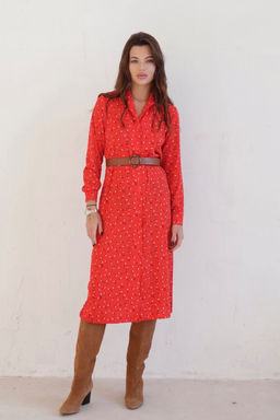 Платье-рубашка с английским воротником принт - Martichelli фото 100