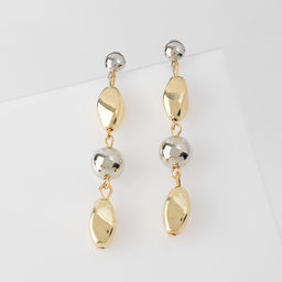 Серьги металл Стиль лабео, цвет серебряно-золотой