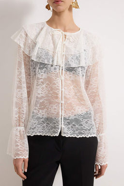 Beyaz F?rf?rl? Boho Astars?z Dantel Gomlek TPRSS26GO00002 - Trendyolmilla фото 5