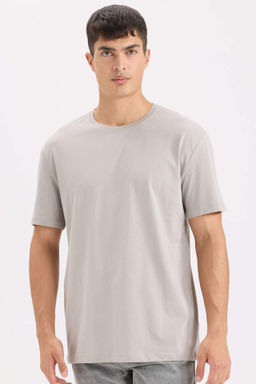 New Regular Fit Bisiklet Yaka Basic Duz K?sa Kollu Tisort - Defacto фото 22