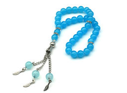 Четки шарик 8мм цв.голубой, 24см