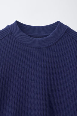 CAMISETA FELPA WAFFLE / Azul?n - Zara фото 3