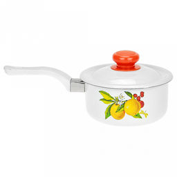 "Фруктовая фантазия" Ковш эмалированный 0,6л, металлическая крышка (Россия)