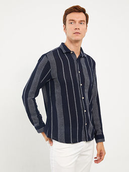 Regular Fit Uzun Kollu ?izgili Erkek G?mlek