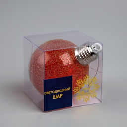 Ёлочный шар Рассвет, d=8 см, 1 LED, от батареек LR44x3, свечение тёплое белое - Luazon lighting фото 4