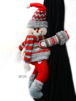 Держатель для штор Снеговик 38*20 см / Е105 /уп 100/ на липучках