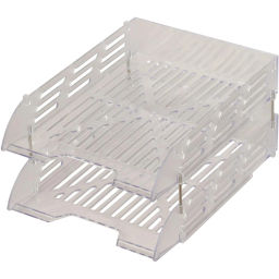 Лоток горизонтальный для бумаг Attache 2шт/наб на металл стерж прозрачный