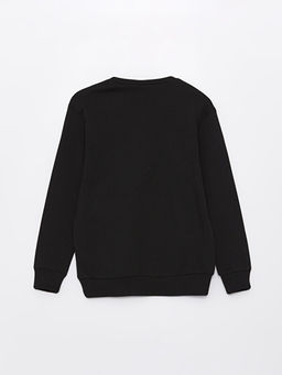 Rahat Kal?p Bisiklet Yaka Bask?l? Erkek ?ocuk Sweatshirt - Waikiki фото 2
