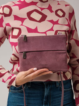 Замшевая сумка Deboro 3017 дым.лиловый